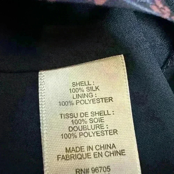 Rebecca Taylor Silk Navy Blue Floral Dress size 6 - Picture 6 of 7